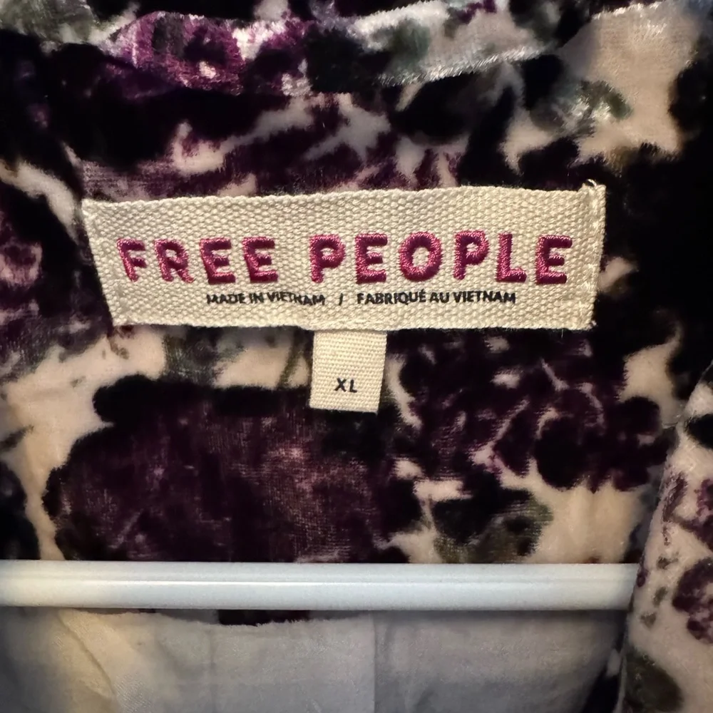 Free People Velvet Purple Floral Coat - Picture 2 of 7